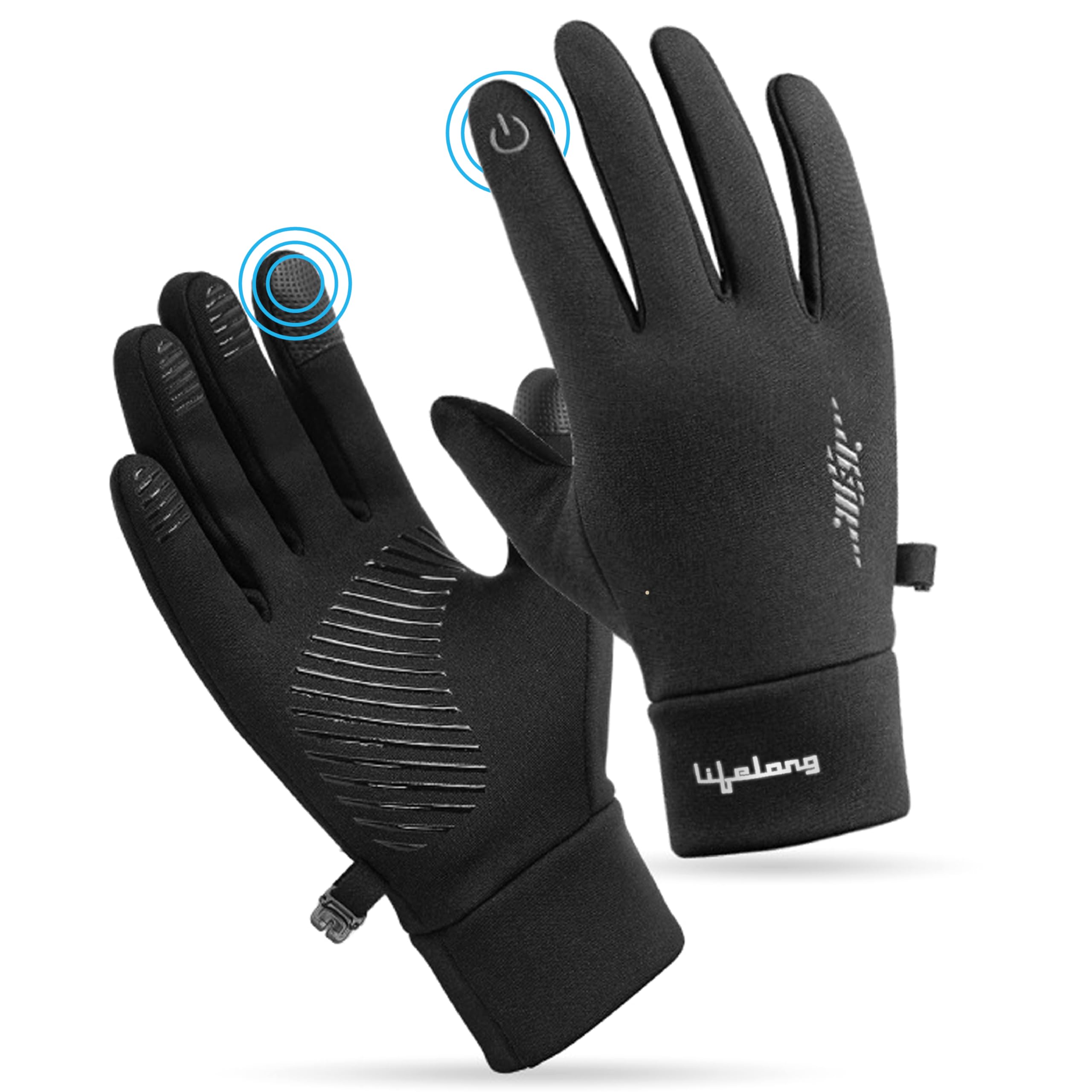 Lifelong Rider Gloves with Touch Screen | Winter Cycling Gloves | Trekking & Ski Gloves | Anti-Slip Design | Riding Gloves for Men & Women | Outdoor Sports Gloves (Black)-image-34