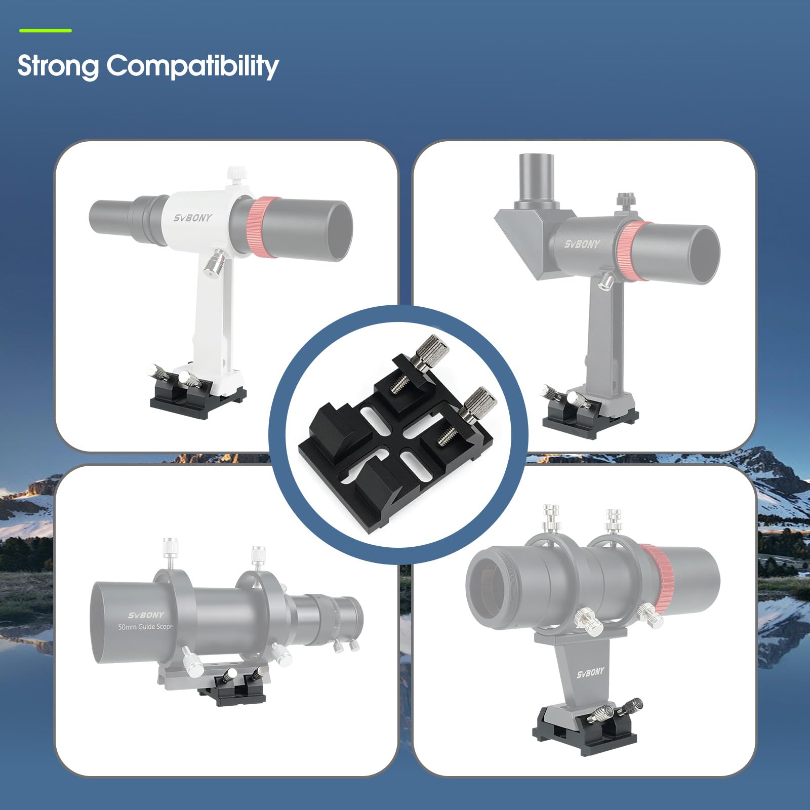 Svbony SV224 Telescopio Finderscope Mount, Metal Telescopio Ranura para Soporte de Cola de Milano, Base de Cola de Milano Accesorios para la Instalación del Telescopio Guía SV182 SV106