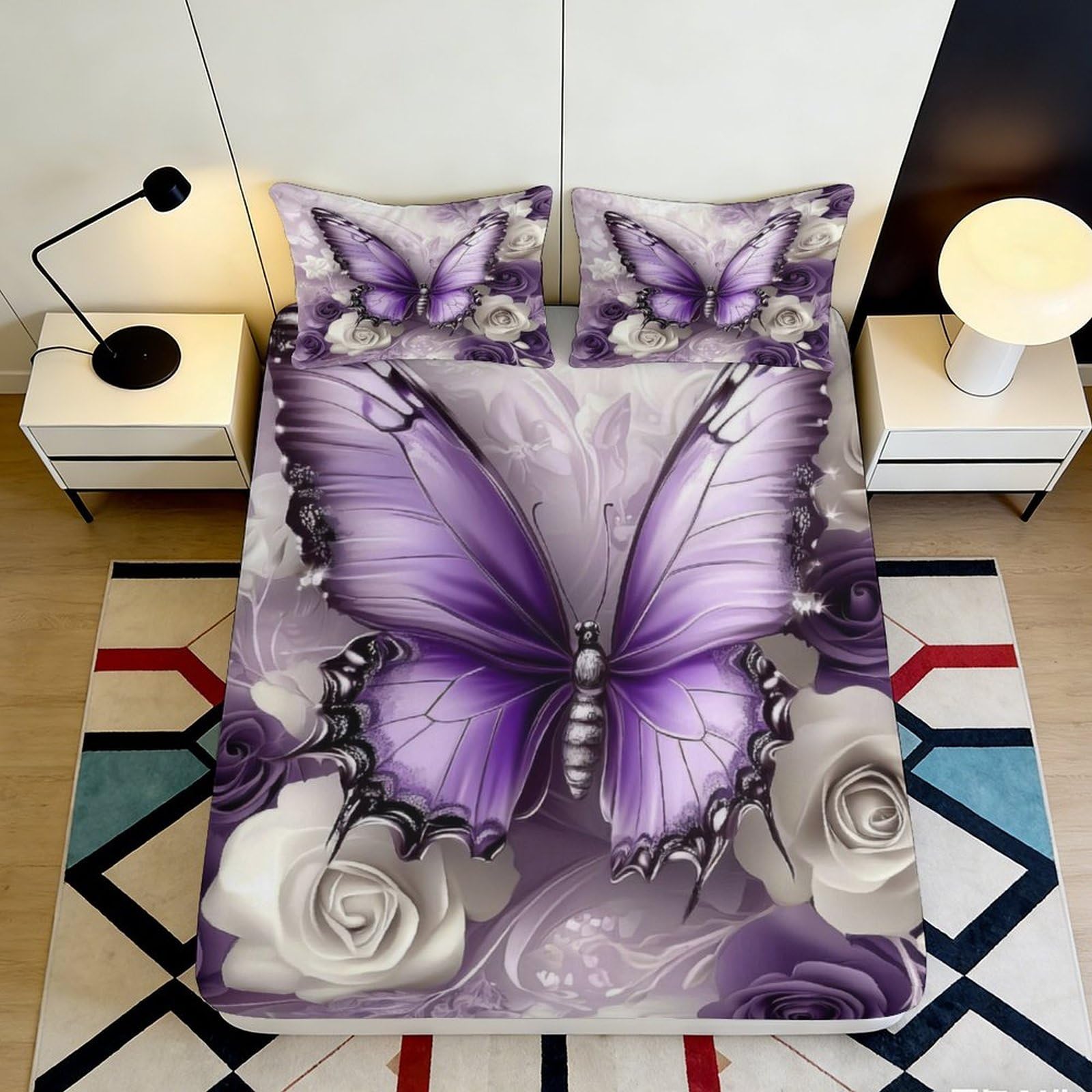 3D Printed Microfiber Fitted Sheet with Galaxy Starry Sky Pattern for Bed Protection and Bedroom Decor, Non-Slip, Machine Washable 90x200x25cm
