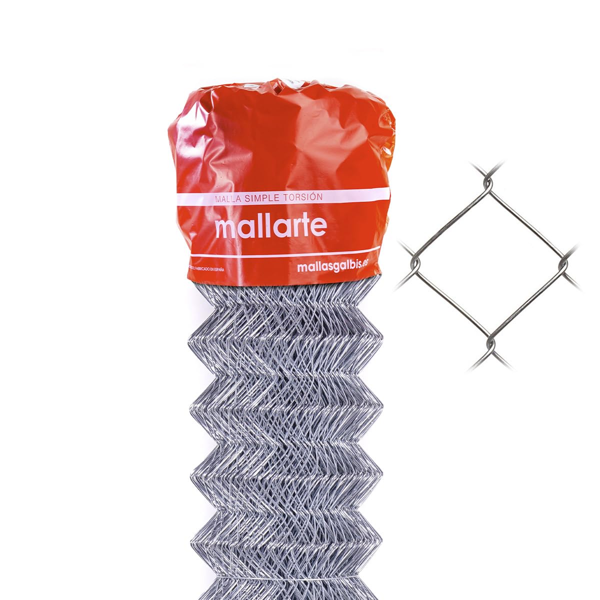 MALLARTE | Malla Simple Torsión Mallarte 50/​14/​200 | Rollo de: 15m | Color: Gris | Diámetro: 2.05mm