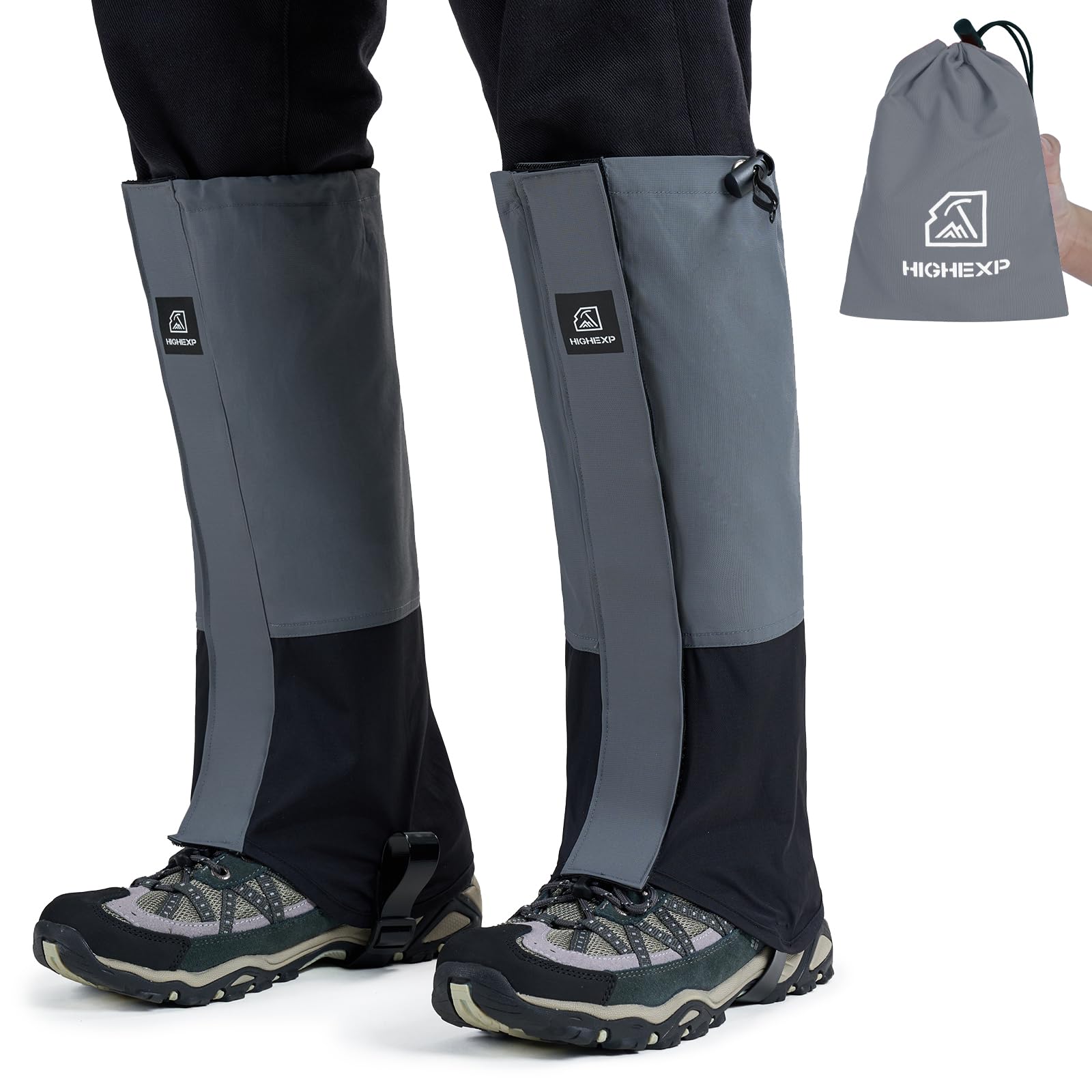 HIGH EXPERIENCE Leg Gaiters 100% Waterproof Adjustable Shoe Snow Boot Guard Gators for Hiking Shoe Cover Hunting Snowshoeing Climbing Walking for