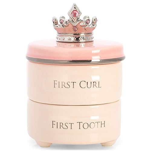 DEMDACO First Tooth and Curl - Caja apilable de recuerdo para niños 1 unidad paquete de 1