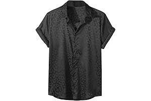 Striking Leopard Print Short Sleeve Shirt for Men