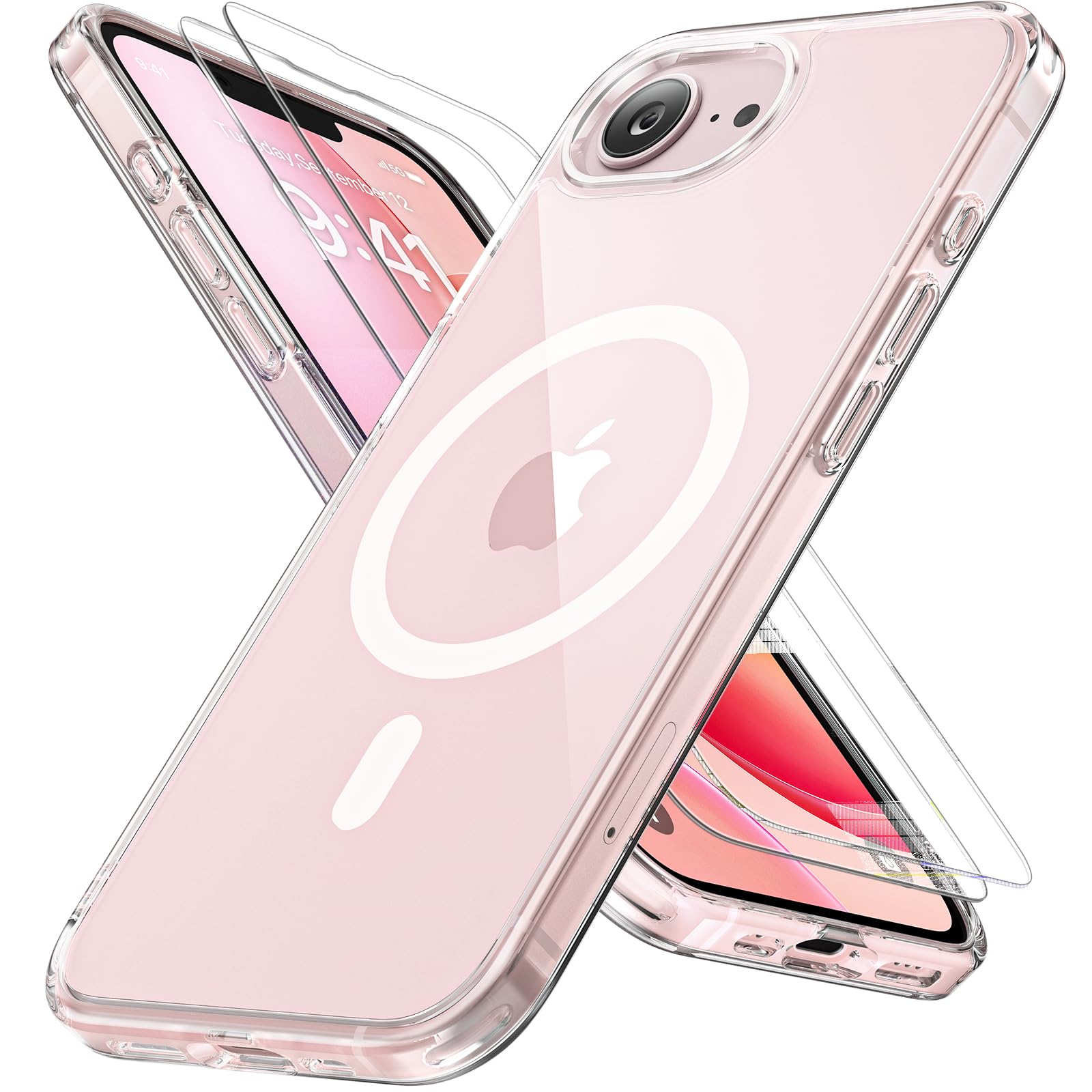 Miracase Magnetisch für iPhone All Series Hülle mit Magsafe [TOP Militärschutz & Magnetkraft] Stoßfest Kratzfest mit Samtiger Haptik Extrem Langlebig Handyhülle für iPhone