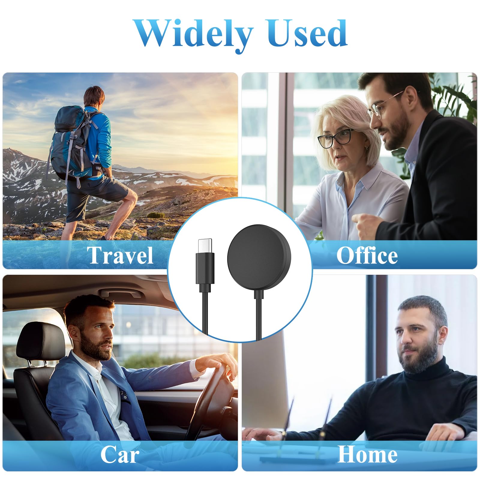 Oumida Kabel do ładowania Samsung Galaxy Watch 3/4/5/6/7/Active/FE/Ultra, ładowarka USB, kabel do ładowania do Samsung Watch 4/3/5/6/7/FE/Ultra/Active (USBC-czarny1)