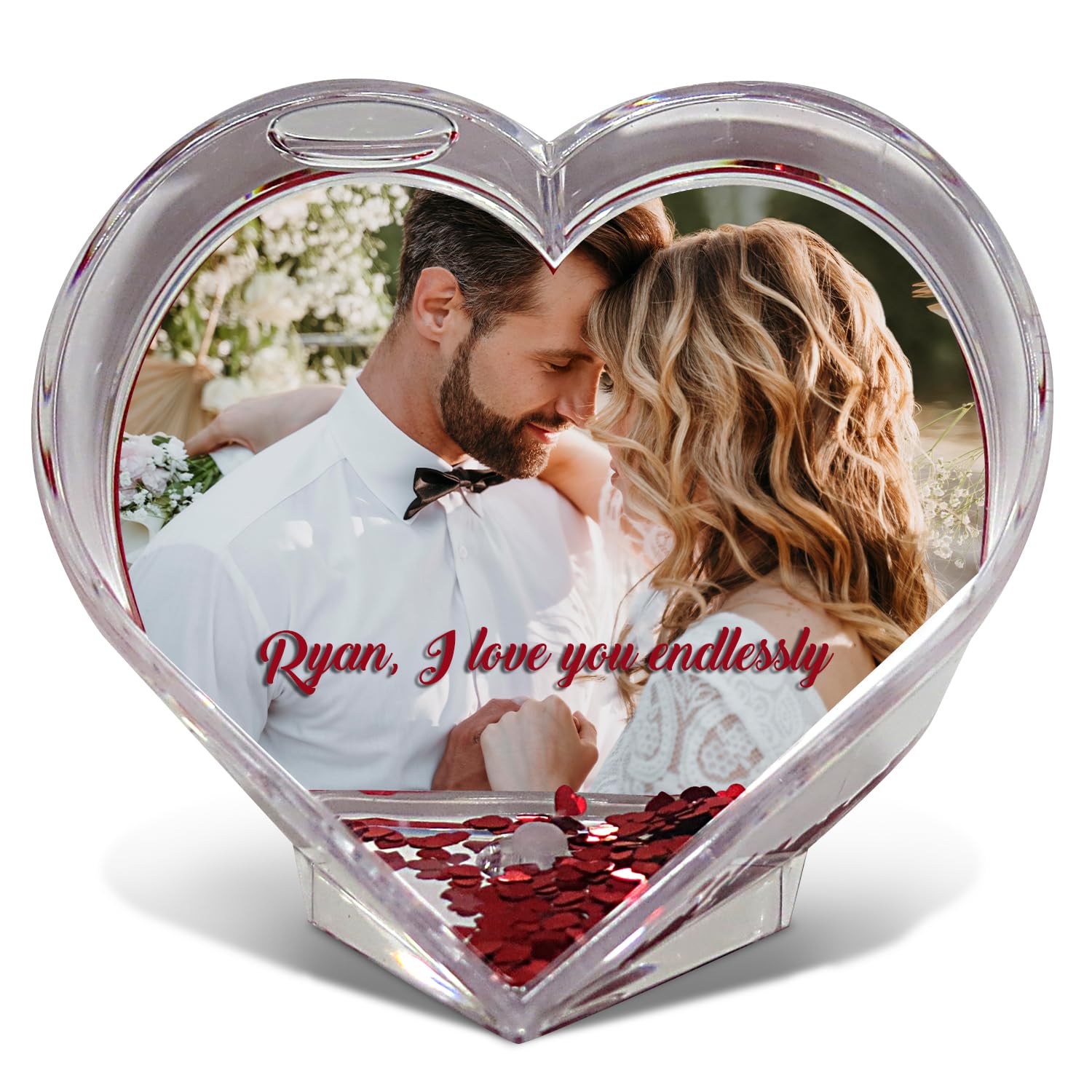 Bola de Nieve Forma de Corazón Personalizada. Regalos Originales Mujer. Regalo Cumple Novia. Regalos Recién Casados. Regalos Novio Cumpleaños. 14 de Febrero. Regalos Primer Aniversario o San Valentín