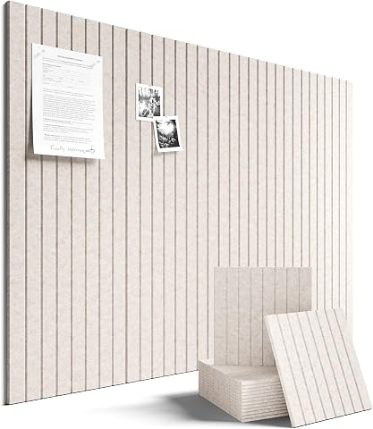 Fluxynara 48 x 36 Large Felt Bulletin Board, Oatmeal | 12 Pack Cork Board Altern