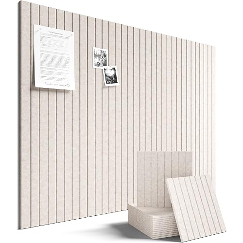 Fluxynara Large Felt Bulletin Board 48" x 36" Cork Board Alternative-12 Pack with 64 Safe Removable Adhesive Tabs, Cork Boards for Walls Cork Board for Home Office Classroom Pin Board -Oatmeal
