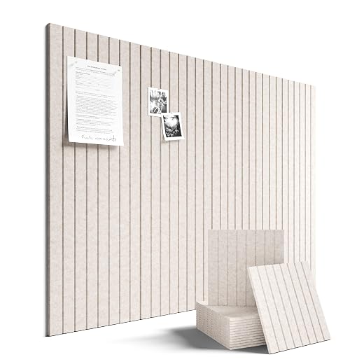 Fluxynara Large Felt Bulletin Board 48" x 36" Cork Board Alternative-12 Pack with 70 Safe Removable Adhesive Tabs, Cork Boards for Walls Cork Board for Home Office Classroom Pin Board (Oatmeal)