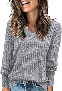 Sponsored You’re seeing this ad based on the product’s relevance to your search query.Learn more about this advertisement GRMLRPT Women's Pullover Casual V-Neck Long Sleeve Shirt Lightweight Autumn Knitted Jumper Winter Tops S-2XL
