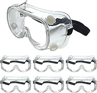 Vista 1 de Paquete de 6 gafas de seguridad protectoras antivaho - Lentes transparentes ajustables suaves y ligeras