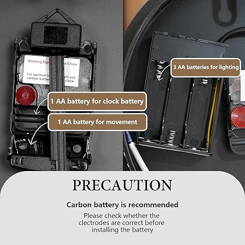 Miniatura 5 de Reloj de pared moderno de péndulo decorativo, brillo activado por sonido, sin tictac, relojes de pared grandes y únicos para sala de estar, pasillo,