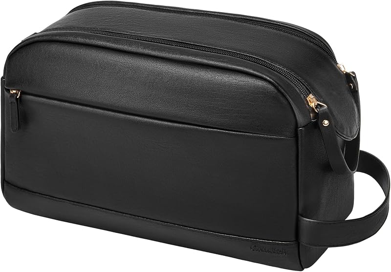Necessaire masculina Celvetch de couro sintético PU, preta
