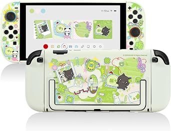 GeekShare Slim Protective Case Compatible with Switch 2 2025, Anti-Scratche and Shock-Absorption Dockable Hard Shell for Switch 2 Game Console - Lucky Clover Memo