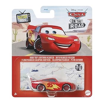 Disney Cars De Y Pixar Kid Pixar Cars Road Trip Lightning Mcqueen 1:55 Scale, Multicolor