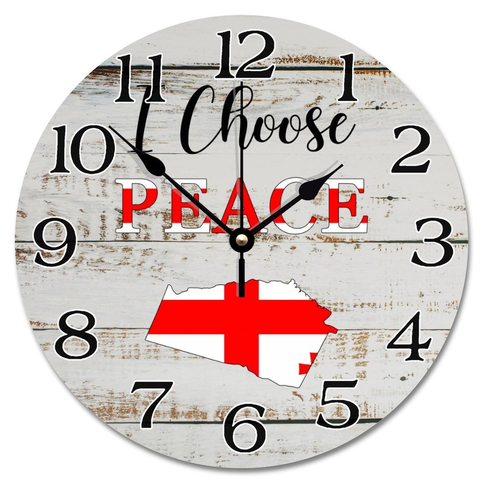 Horloge murale de ferme Géorgie vintage silencieuse de 25,4 cm pour salon
