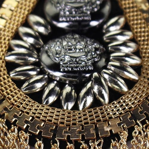 Miniatura 2 de Blazer Hombreras de hombro con borla Cadena charreteras de metal cuentas punk flecos Epault para traje 2 piezas (dorado)