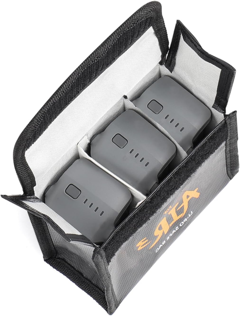 XBERSTAR Battery Bag, Fireproof Explosion-Proof Lipo Battery Safe Bag Sleeve Lipo Guard Pouch Sack Charge Protection Bags For DJI Air 3 Drone (Three battery bag For DJI Air 3)
