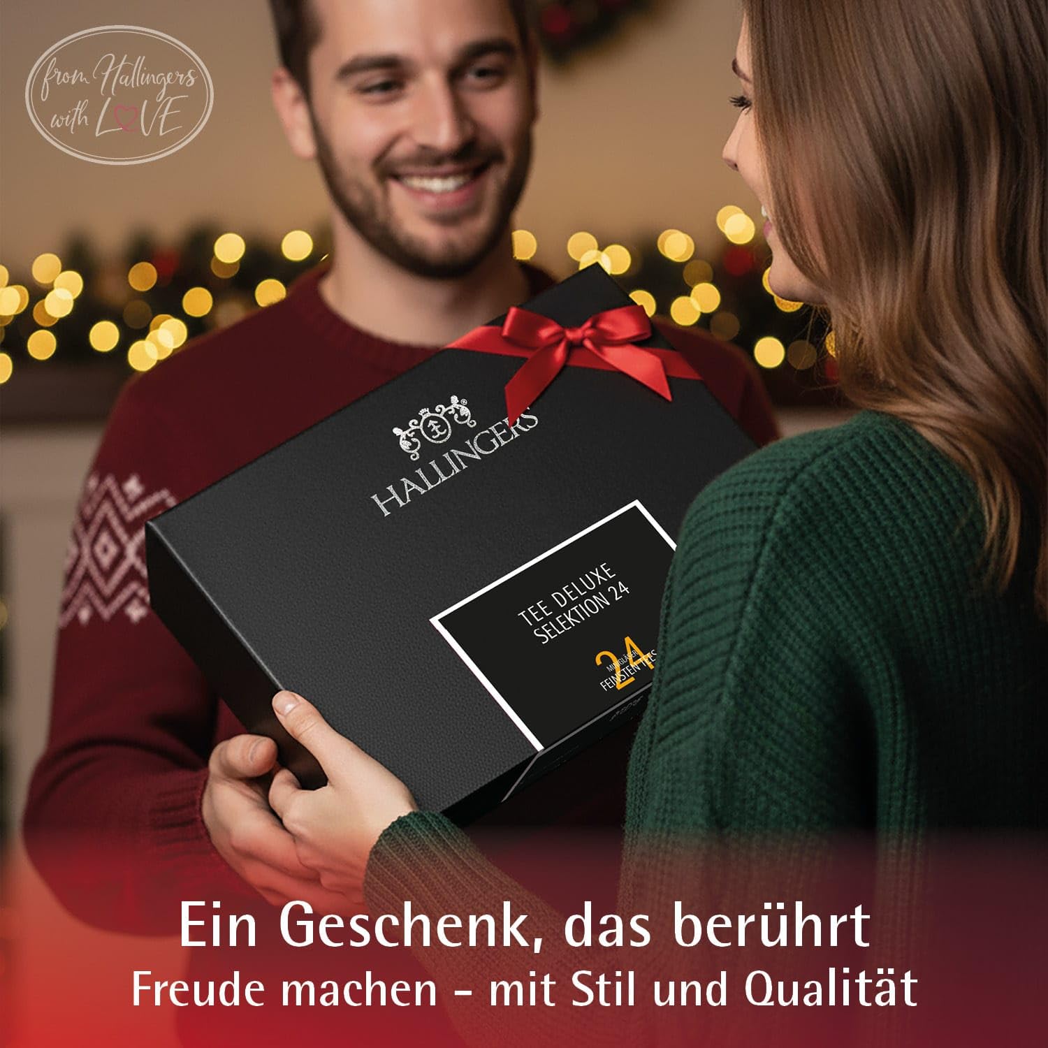 Hallingers Genuss Manufaktur Tee Geschenk-Set 24 Sorten Premium Loser Tee Probierset Geschenkbox