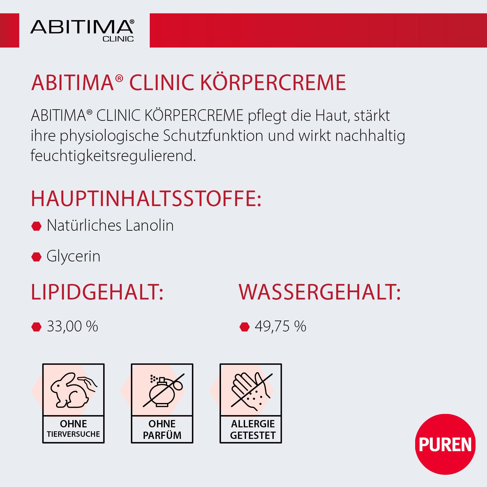 CLINIC Körpercreme 5x 250 ml - bei trockener Haut, nachhaltig feuchtigkeitsregulierend und feuchtigkeitsspendend, zieht schnell ein ohne fettiges Hautgefühl, mit Lanolin & Glycerin