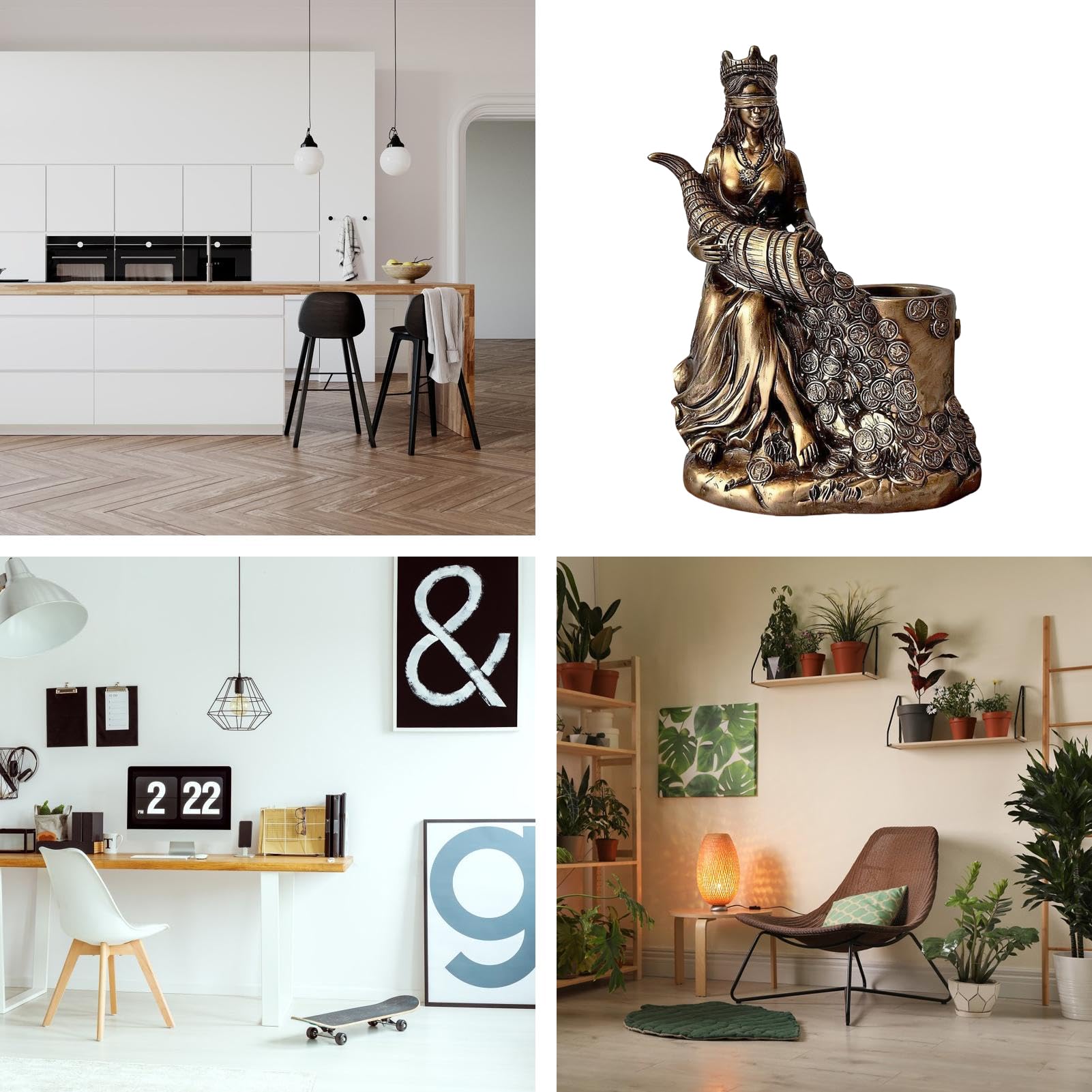 Estatua genérica de la de la riqueza – Titular de la pluma de la estatua de resina decoración,Escultura para decoración de interiores | para casa, estudio, oficina, entrada, mesa
