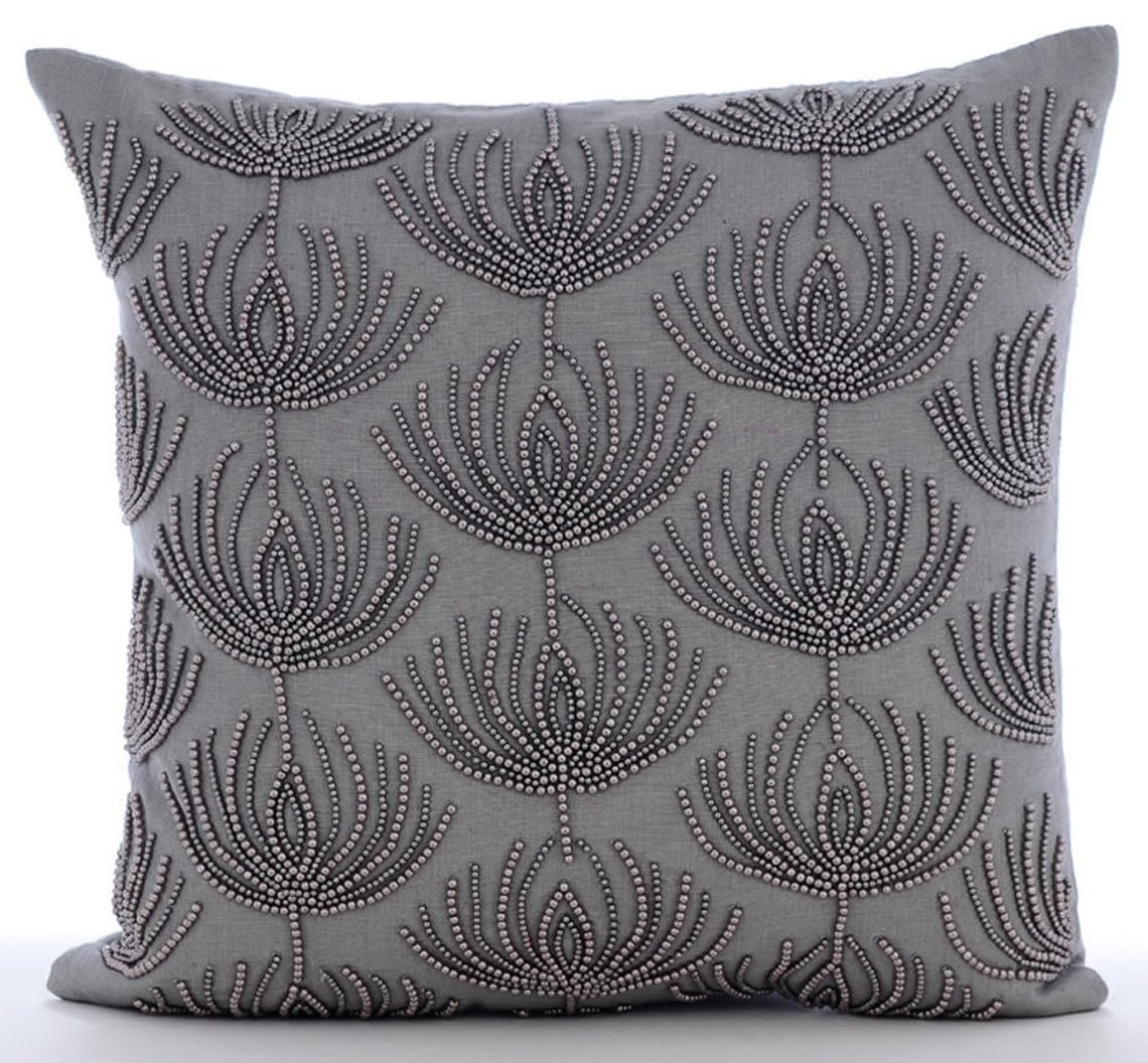 Fodera Cuscino 40x40 Cm In Lino E Cotone Avorio | Federa Decorativa Con Cerniera