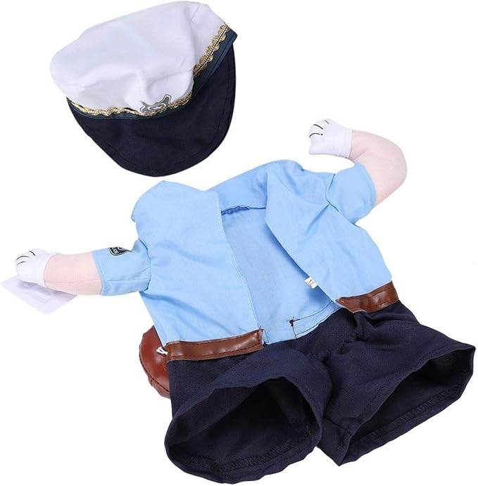 Disfraz de Policía para Perro Pequeño, Azul, Talla M miniatura 8