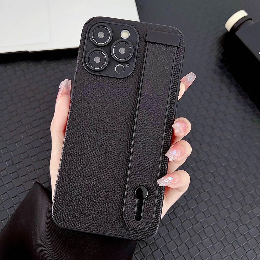 Étui de support de téléphone de dragonne mat de luxe iPhone 14 13 12 Max
