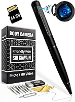 Vista 7 de SIRGAWAIN Bolígrafo de cámara corporal de alta calidad: video y fotos Full HD 1080p, batería de 70 minutos, detección de movimiento, control de un