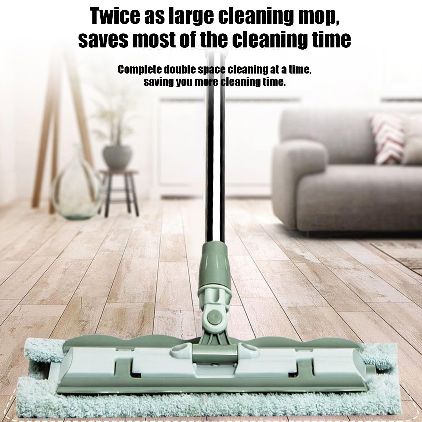 Bodenmop | Wiederverwendbarer Mopp Mit 4 Waschbaren Pads & Staubschaber | 360° Drehbares Teleskop-Reinigungswerkzeug Für Holz, Laminat & Fliesen | Effizient & Umweltfreundlich Für Den Haushalt