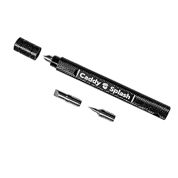 Caddy Splash Golf Club Groove Sharpener Tool - 3-in-1 Golf Club Cleaner for Wedge, Iron - Oblique, Straight, Spike Replacement Tips for U & V Grooves - Aluminum-Alloy Shaft, Heat-Treated Steel