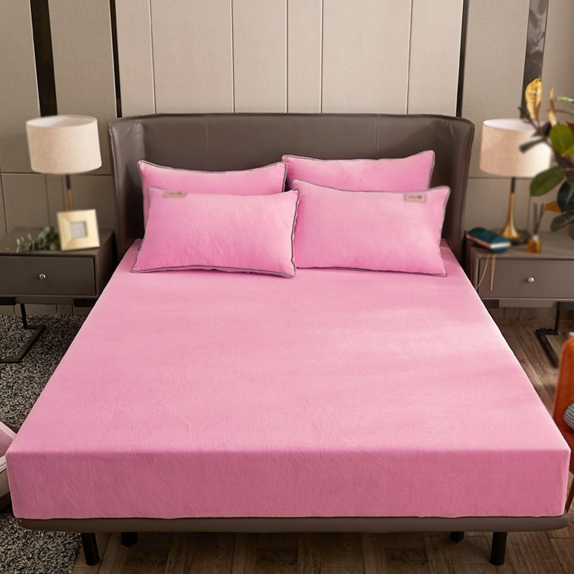 Drap-housse en velours véritable pour lit queen size de flanelle confortable premium