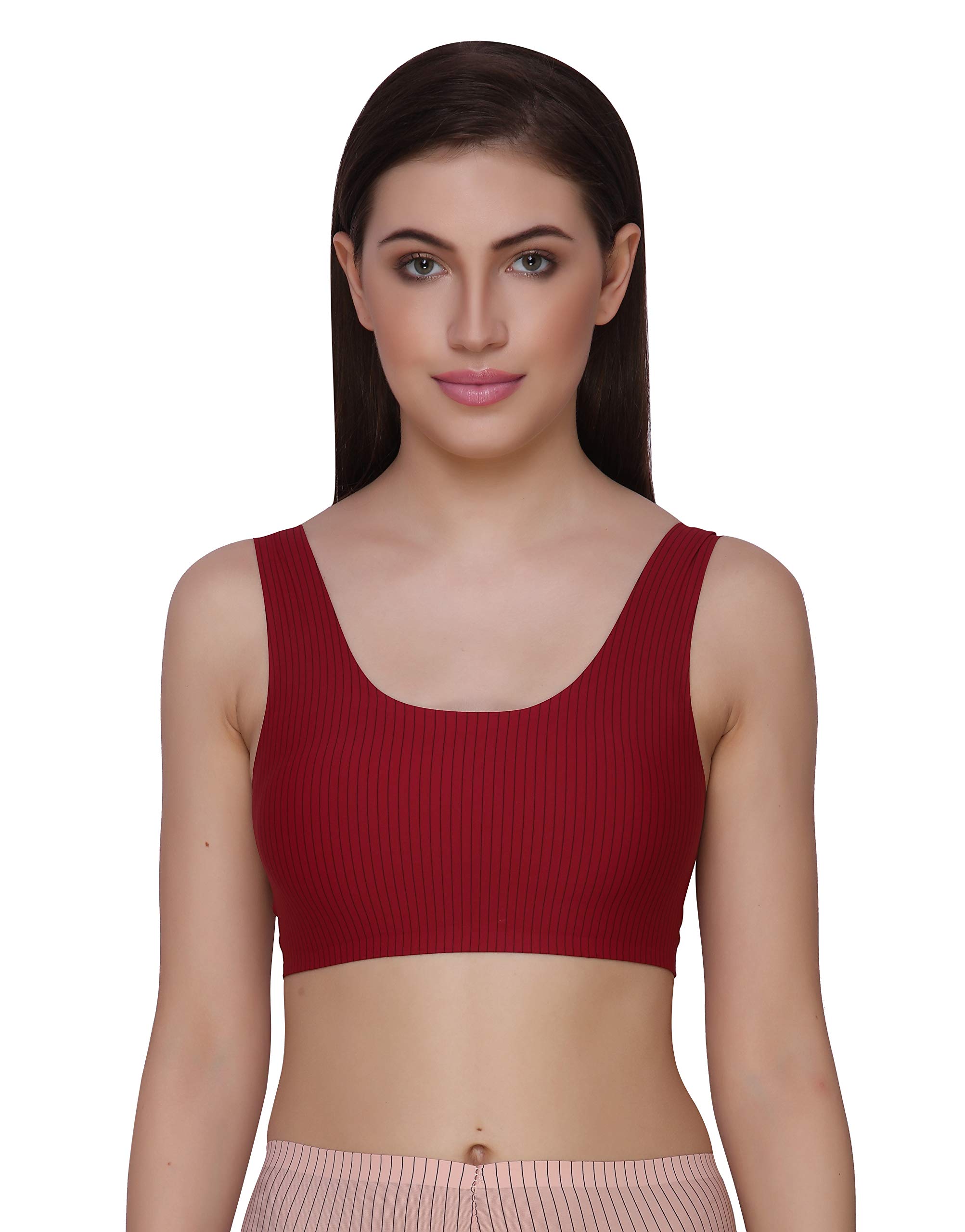 glamoras Women Nylon Elastane Ice Silk Padded Non Wired Seamless Removable Pads Back Hook Everyday Bra, Size-Large-picture-16