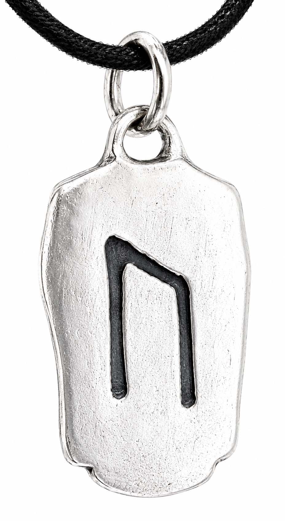 Kiss of Leather Runen Anhänger Uruz aus 925 Sterling Silber mit Baumwollband SI.306