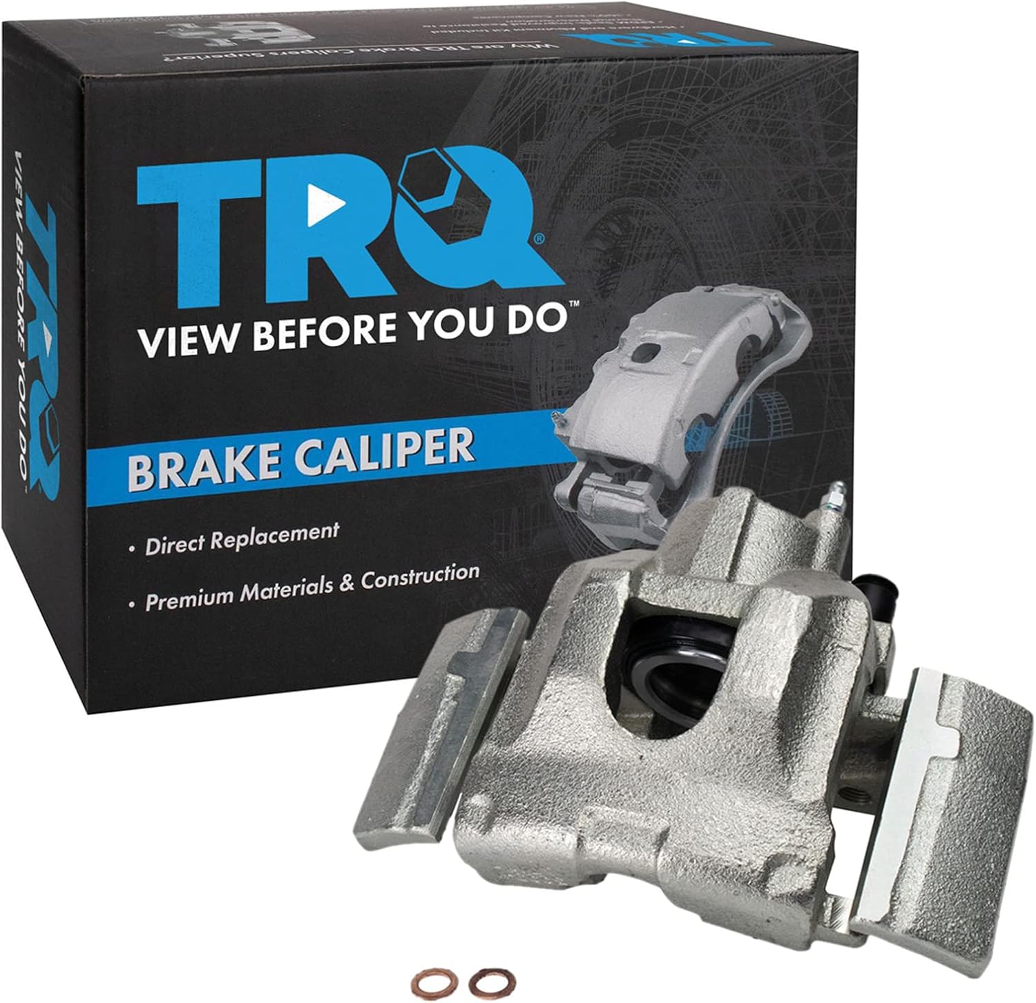 TRQ Rear Left Brake Caliper w/Bracket Drivers Side Compatible with 2007-2017 Ford Expedition Lincoln Navigator