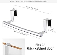 Vista 4 de KES Toallero para puerta de gabinete, toallero de cocina sobre el gabinete, toallero de barra de toalla de acero inoxidable SUS304, paquete de 2