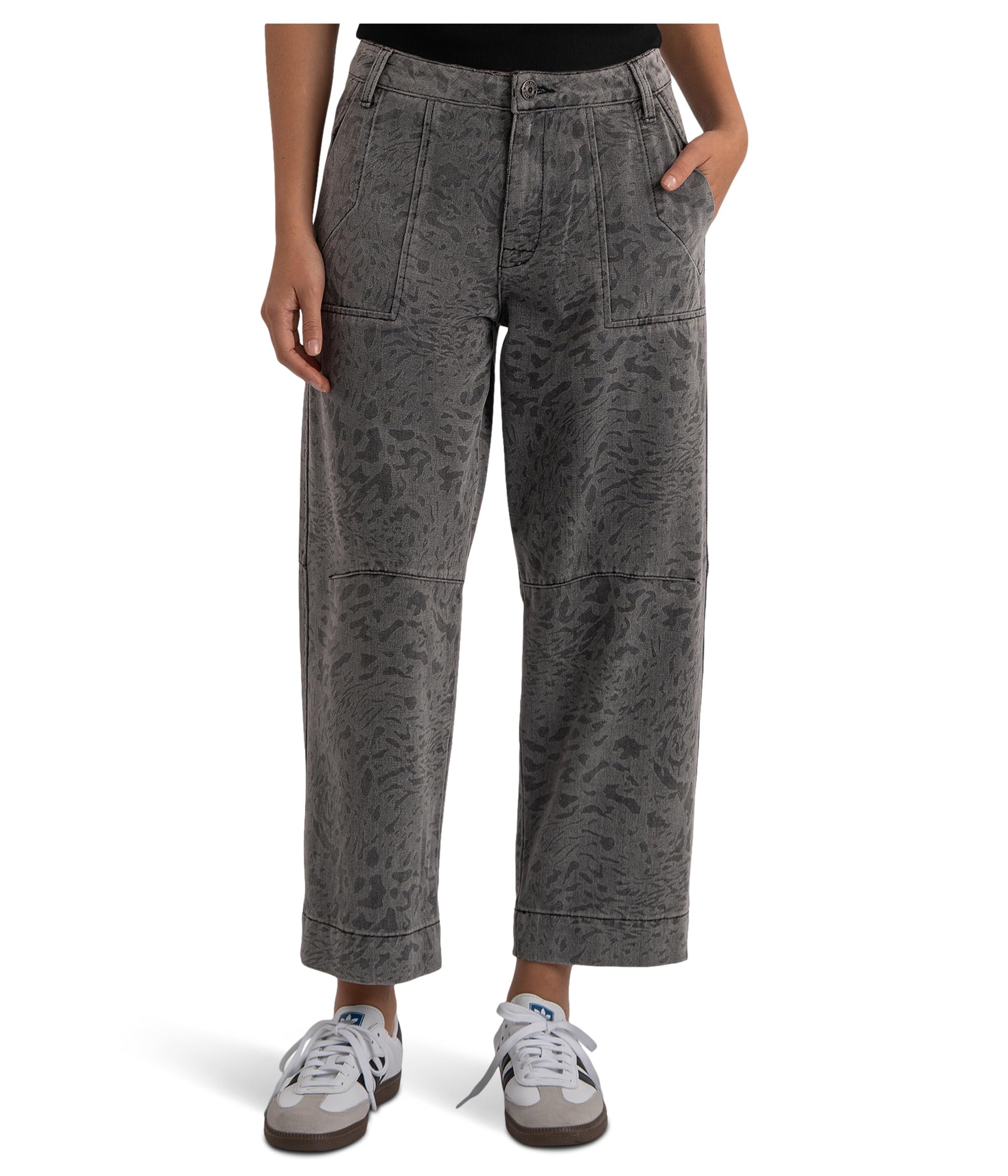 KUT from the Kloth Womens Ashton Wide Leg Barrel in Grey