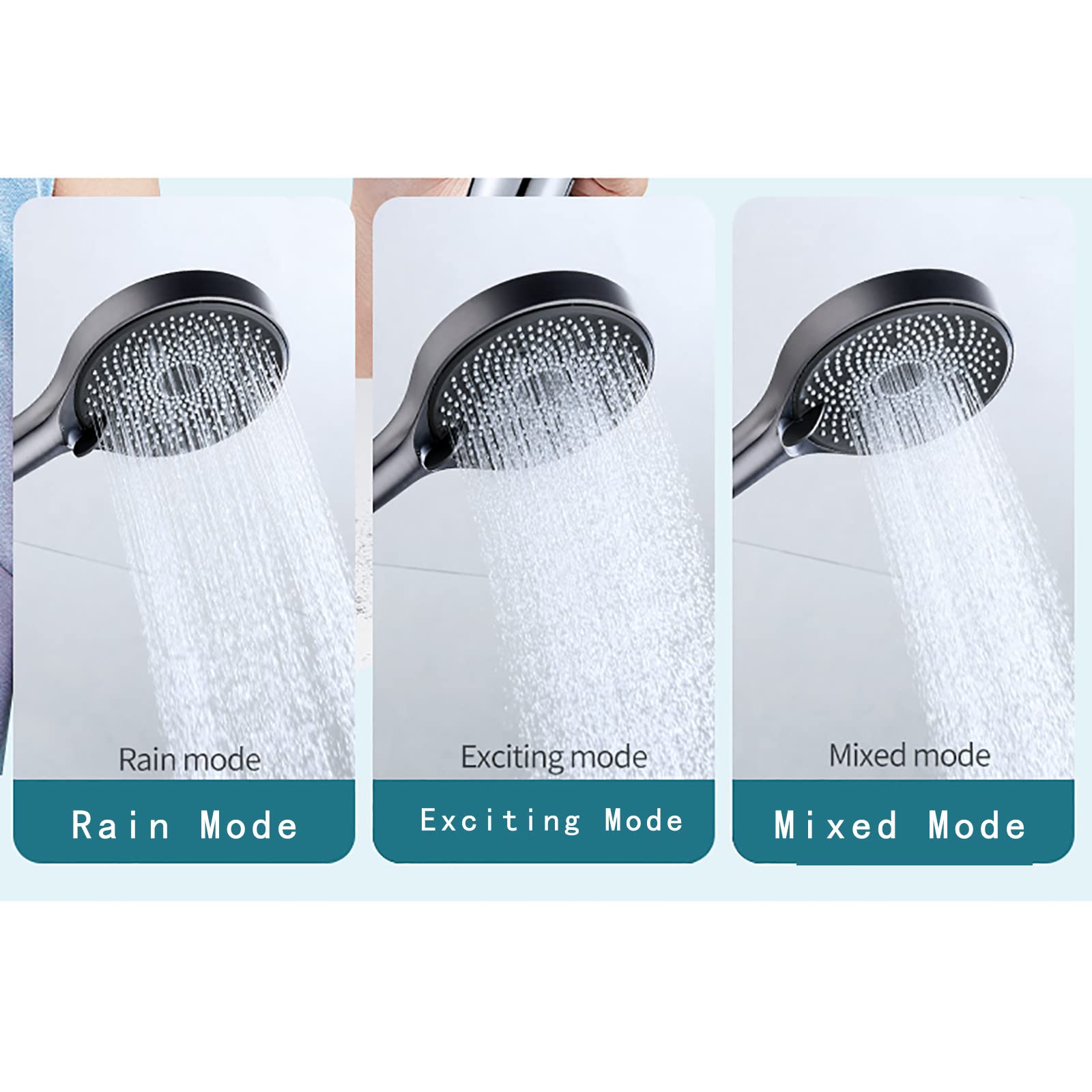 Filtración Alcachofa Ducha, 3 Modos Antical Alcachofa de Ducha de Mano, ABS Cromado Ajuste Universal Alta Presión Duchas de Baño Alcachofa, Fácil de Instalar