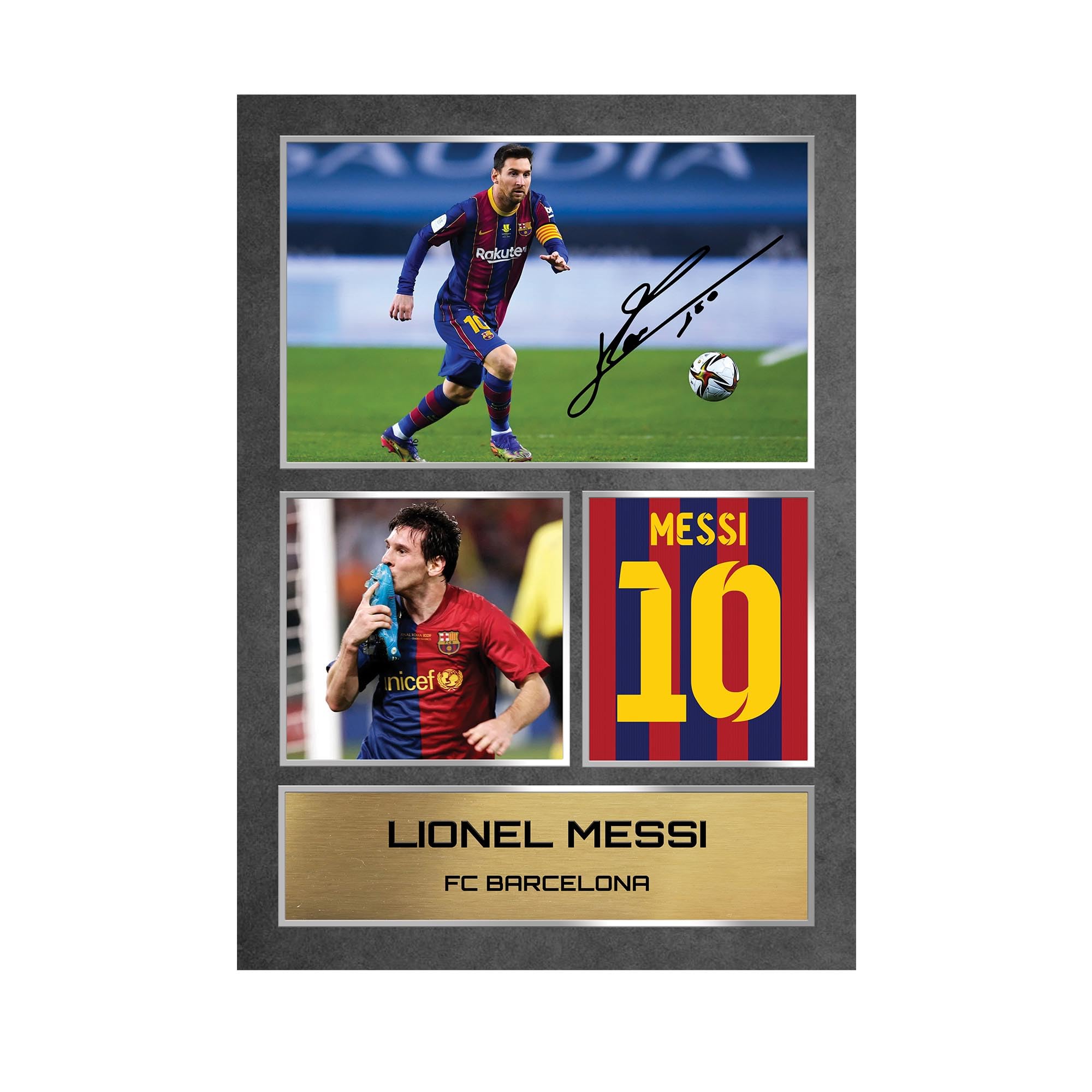 Lionel Messi Barcelona Printed Autograph Memorabilia - Framed Gift (A3 Unframed)