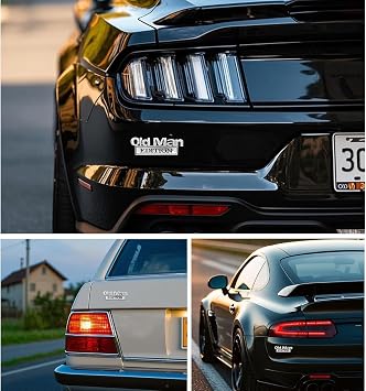 2PCS Old Man Edition Car Emblem, Old Man Car Edition Badge, Funny 3D Car Sticker for Trucks, SUVs, Motorcycles, Waterproof Rustproof Auto Accessories Decorations