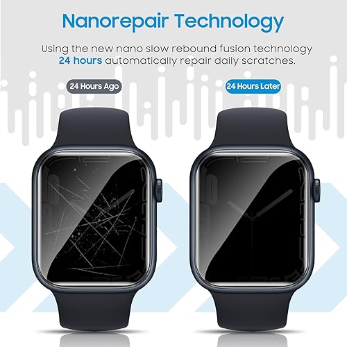 Miniatura 5 de UniqueMe Paquete de 6 protectores de pantalla de privacidad de TPU compatibles con Apple Watch de 1.575 pulgadas, película flexible mejorada