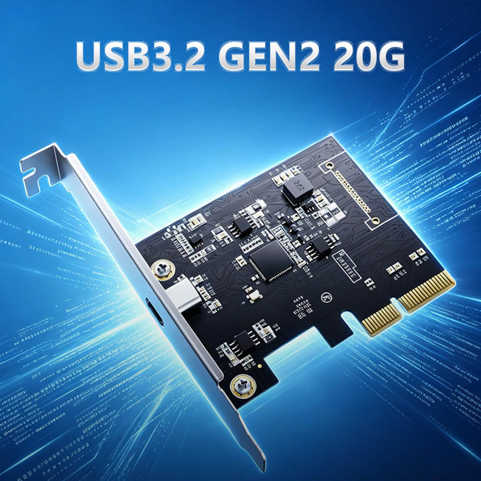 Scheda Adattatore PCIExpress 4X a USB Type C 3.2 Gen 2 per trasferimento rapido dei Dati Scheda espansione USB C velocità a 20 Gbps
