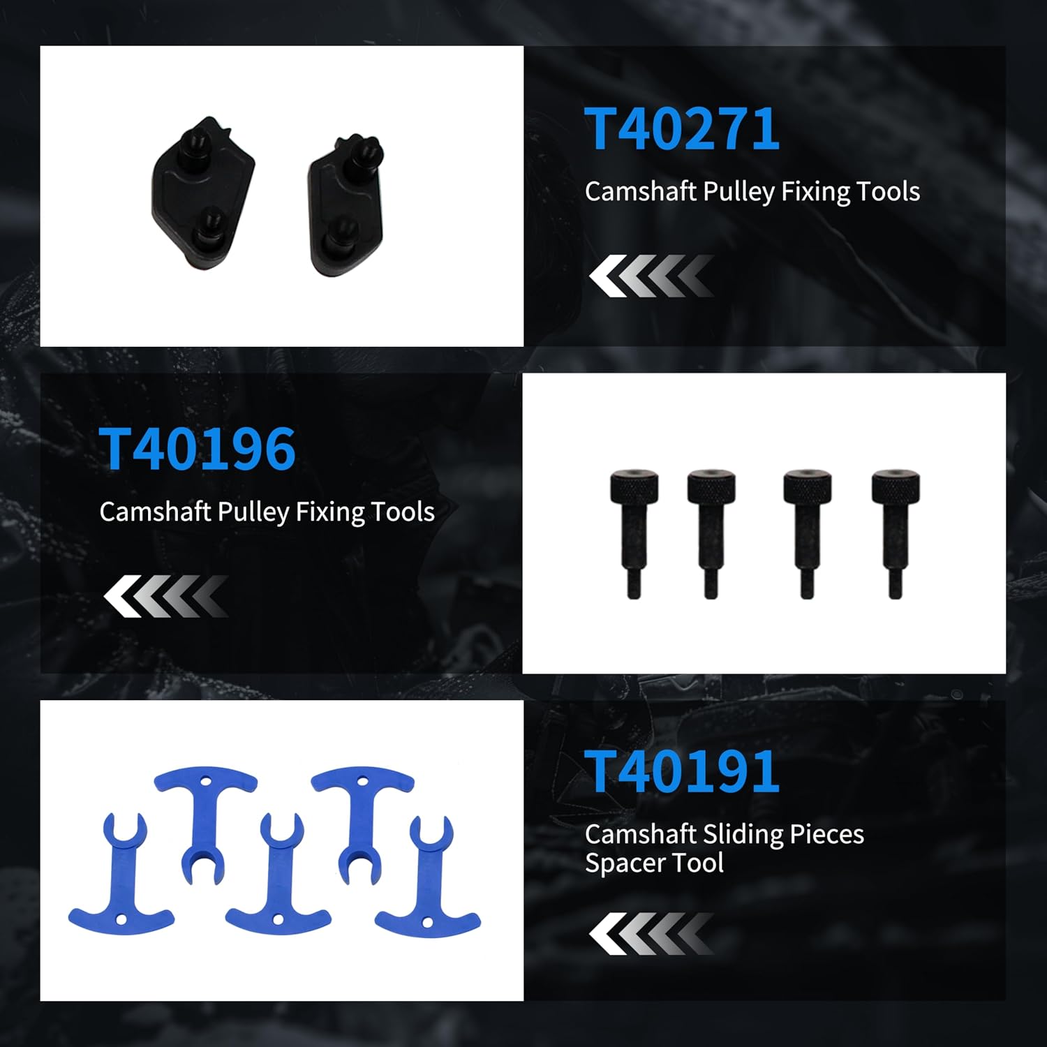 Kuntech 29 PCS Engine Camshaft Holding Alignment Adjustment Locking Timing Tool Compatible with VW Audi A3 A6 TS TFSI (2006-2013 EA888 Engine(1.8L 2.0L), 4V T10355 T40191 T40266 T10352 FVNST9143-A