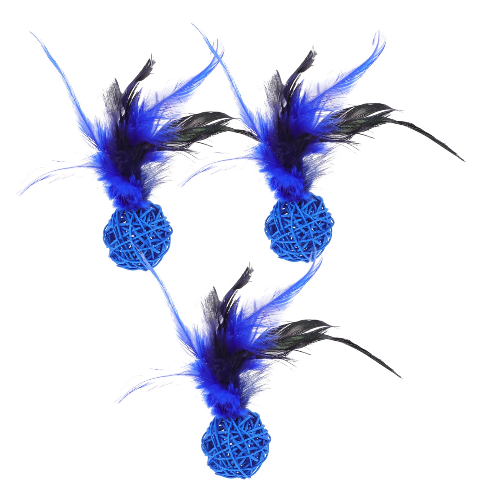 BUGUUYO Kitten Toys 3 Piece Cat Toy Collection Plush and Educational Toys for Cats Blue