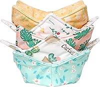 Vista 19 de Tazón de algodón para microondas acogedor, apto para microondas, soportes para tazones calientes, cuenco de sopa (A)