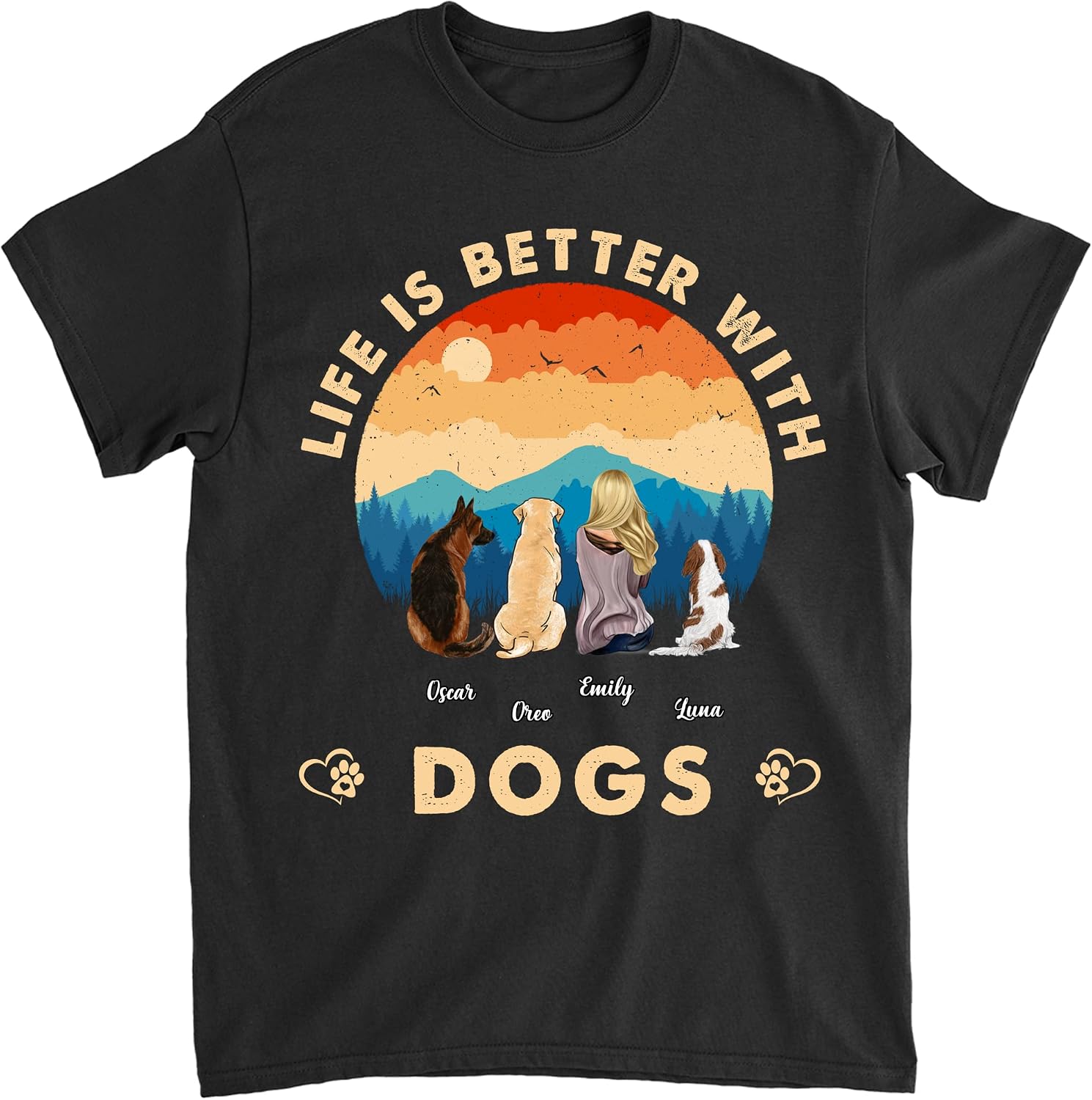 Gossby Custom A Girl & Her Dog T-Shirt - Personalized Dog Mom Gift for Women Dog Lover with Design, Name - 7 Sizes, 8 Colors