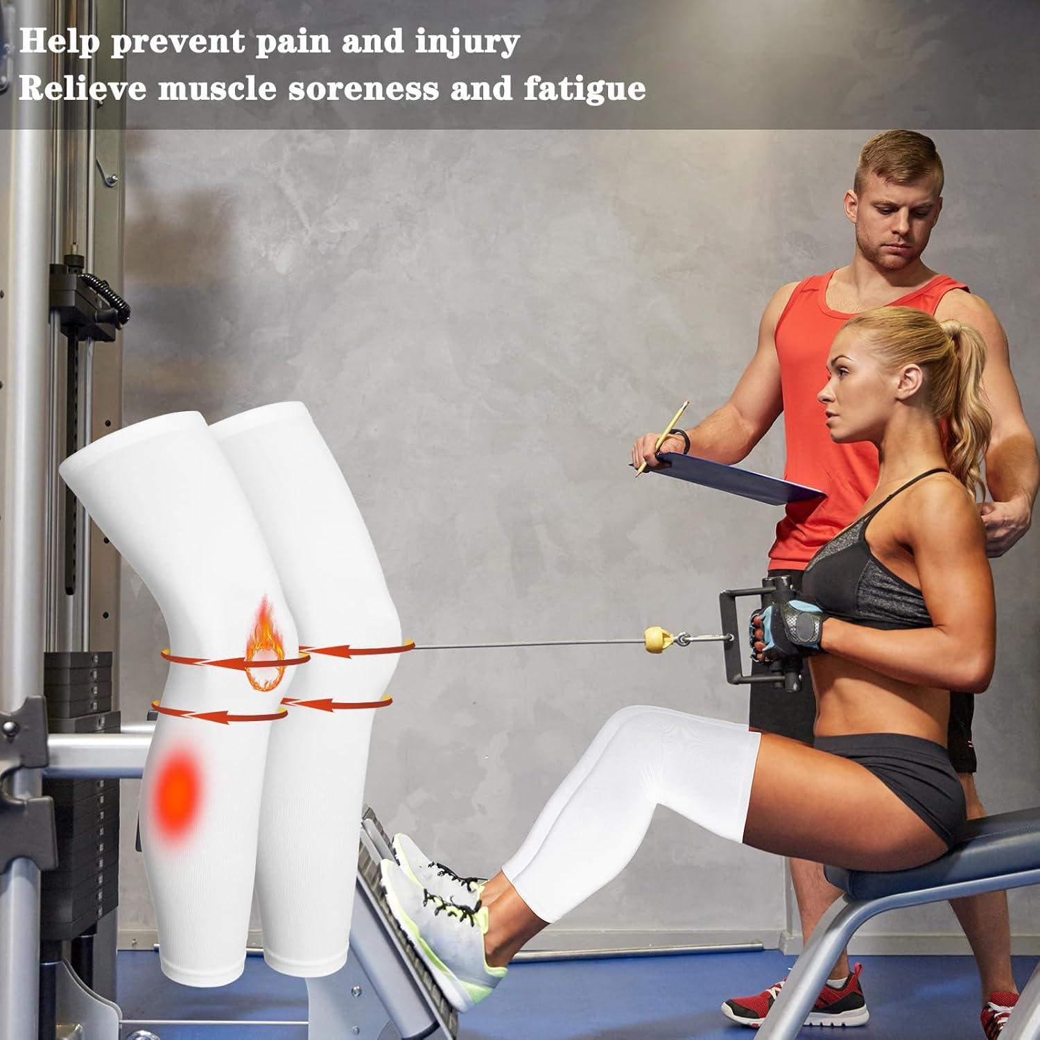 Skylety Compression Leg Sleeve Full Length Leg Sleeves Sports Cycling for Men Women, Running, Basketball - Image 3