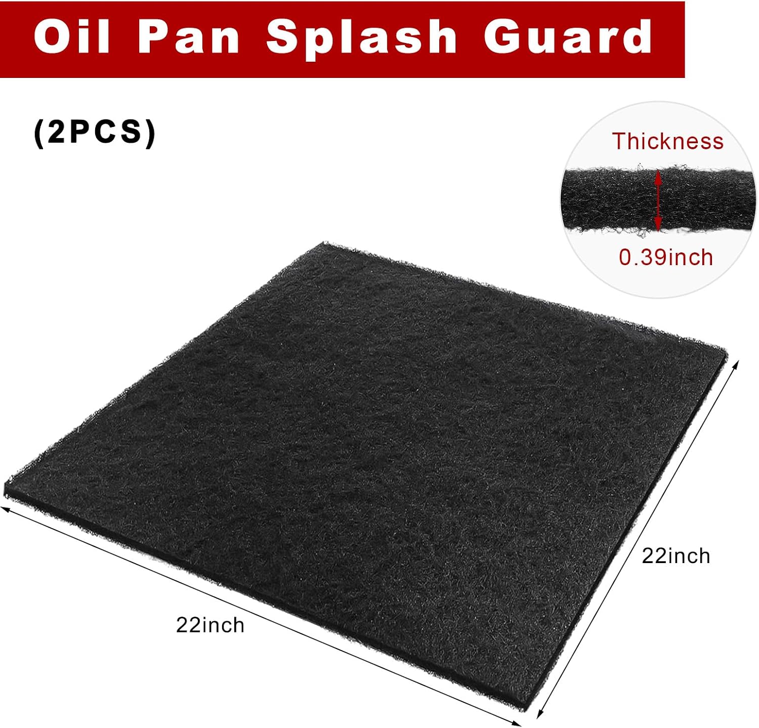 2 PCS 22 Inch Oil Drain Splash Pad, Anti-Splatter Square Splash Mat Auto Engine Fluid Change Pad, Heat-Resistant Mat for Vehicle Transmission Oil Changing Drain Pan