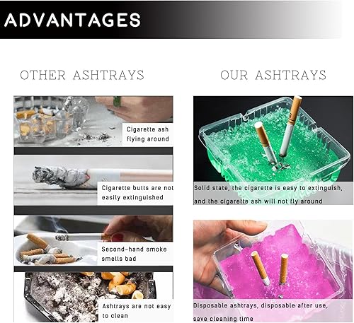 Miniatura 5 de Ceniceros desechables para cigarrillos al aire libre, ceniceros sin humo para cenicero portátil a prueba de viento, paquete de 30 ceniceros