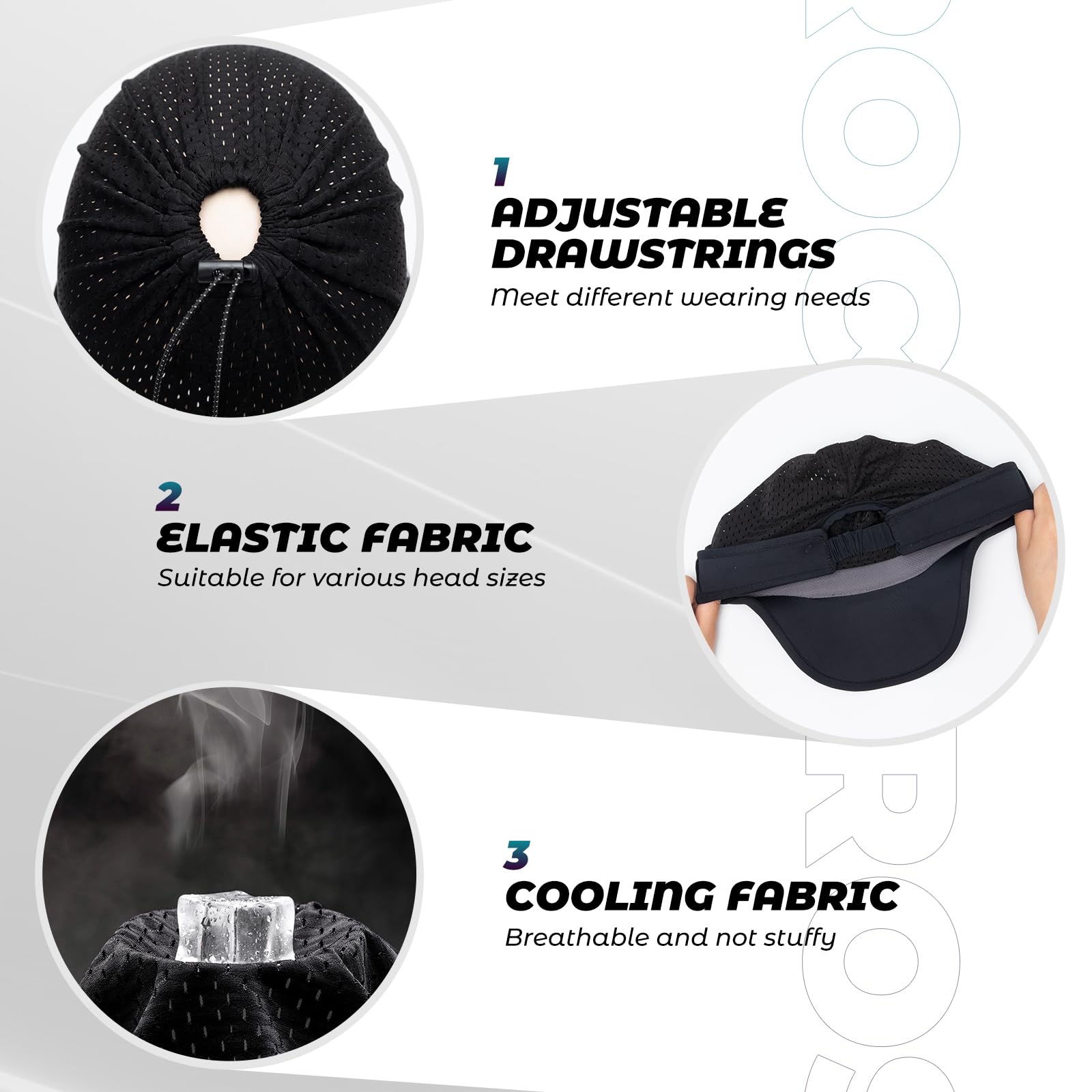 ROCKBROS Fahrradkappe Mütze Fahrrad Cycling Cap UV-Schutz UPF 50+ Sommer Leichte Atmungsaktive Verstellbare Pferdeschwanz Kappe Unisex für Outdoor Sports Radfahren Laufen Angeln Damen & Herren